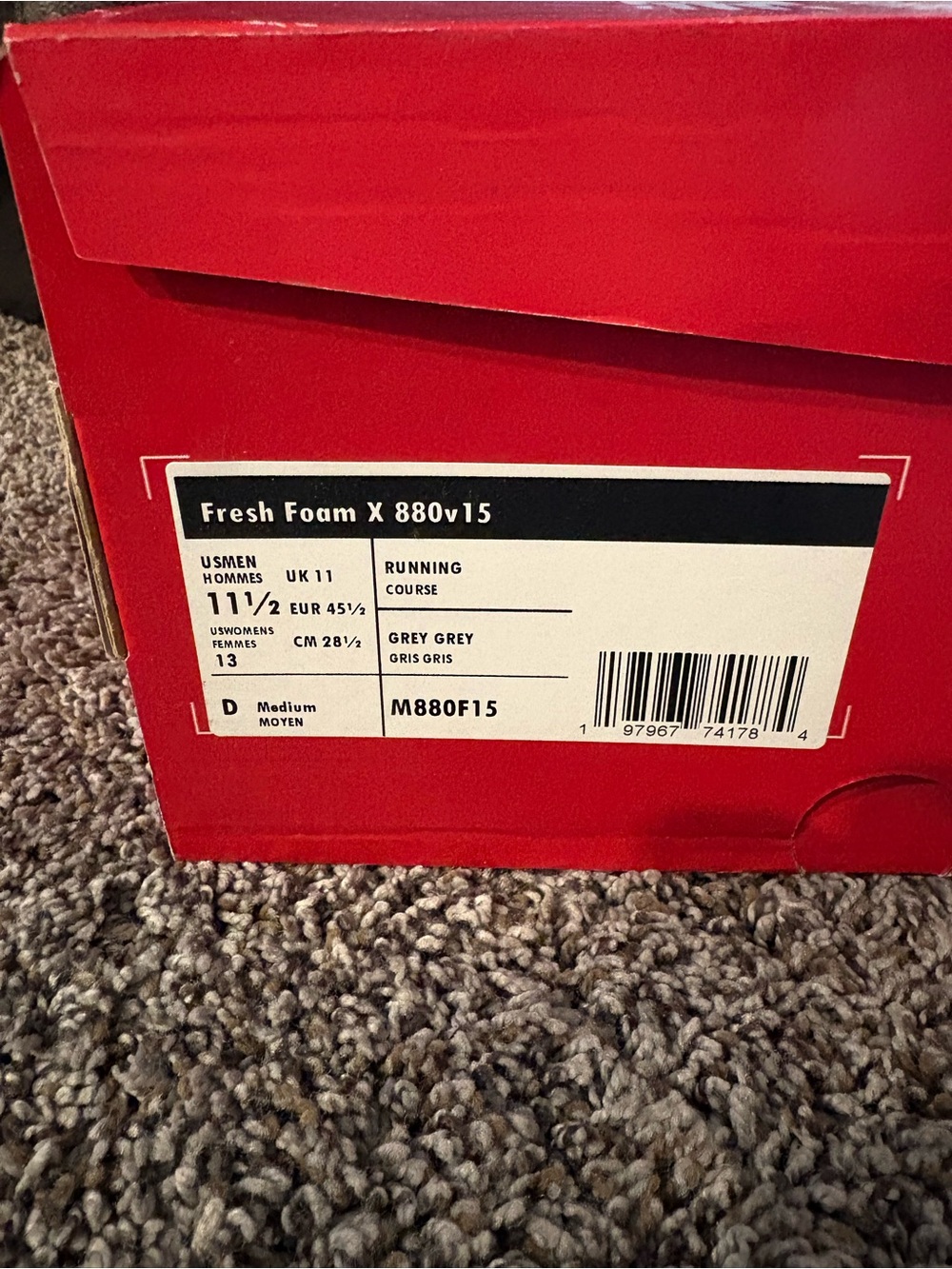 New Balance Men's 880v15 Running Shoes - Gray - Picture 4 of 4